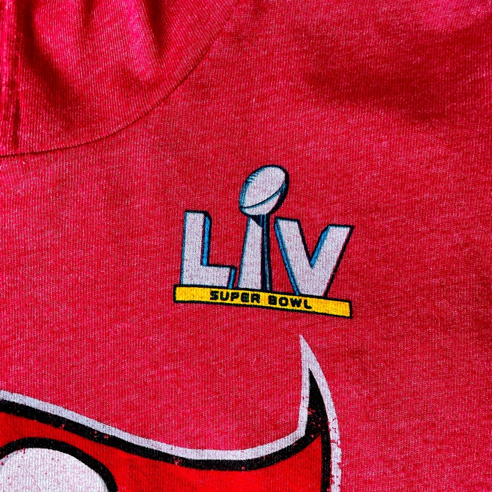 Fanatics Large Tom Brady 12 Superbowl 54 hoodie short sleeve tee Buccaneers - Picture 2 of 7